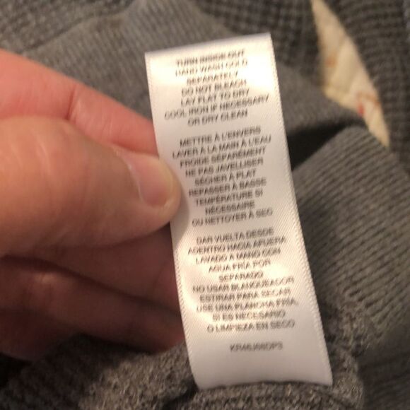 Michael Kors L Cotton Gray Waffle Knit Crewneck Pullover Thermal - Picture 13 of 16